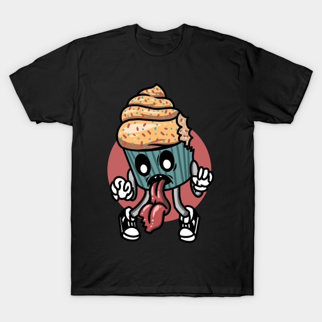 Cartoon Aesthetic Zombie Cupcake T-Shirt by Dojaja